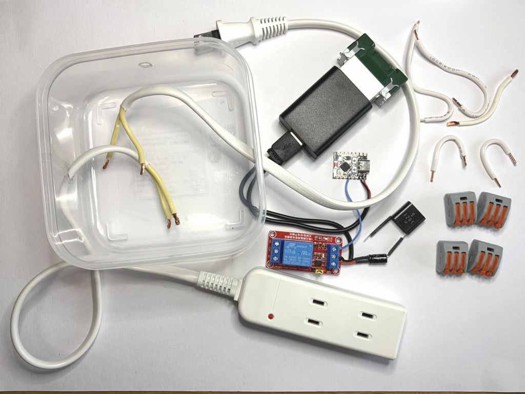 電源タップ型ToySwitchに使う主な部品一式